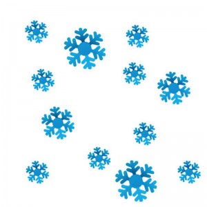 Set 12 glans ijskristallen/sneeuwvlokken blauw