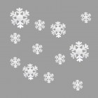 Set 12 glans ijskristallen/sneeuwvlokken wit