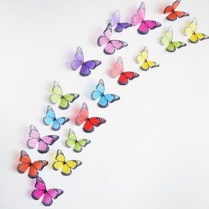 Set 18 deco vlinders semi-transparant gemengd