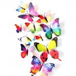Set 12 deco vlinders mix - felle kleuren