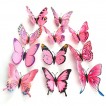 Set 12 deco vlinders licht-roze