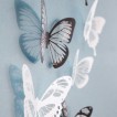 Set 18 deco vlinders semi transparant zwart-wit