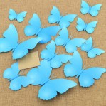 Set 12 vlinders fel blauw