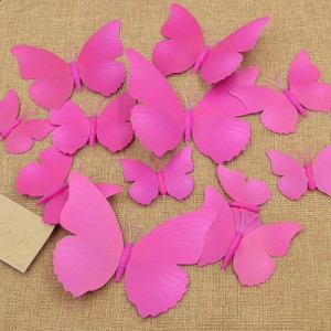 Set 12 vlinders fel roze