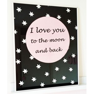 Behangdeco Love you to the moon -to frame- 40x50