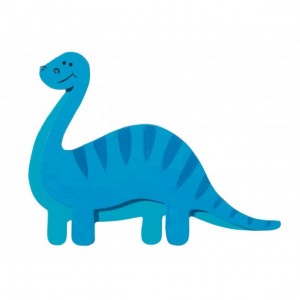 Painted Wood - Dino brontosaurus 10.9x8.4