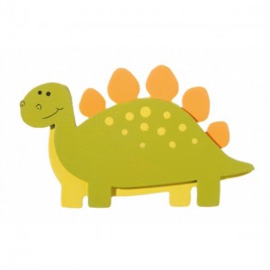 Painted Wood - Dino stegosaurus 11.4x6.9