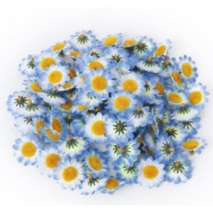 Kunststof bloem 3,5cm  5 stuks - blauw