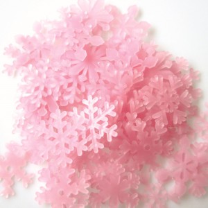 Lichtgevende ijskristallen 3cm roze - 10 stuks