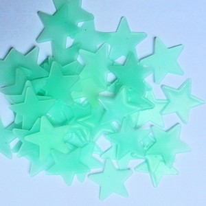 Lichtgevende sterren 3cm blauw - 10 stuks