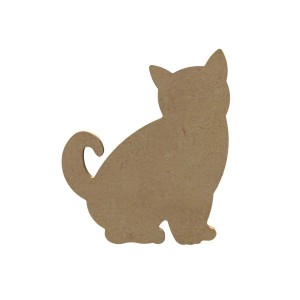 Kat/poes staart MDF Gomille 13x15